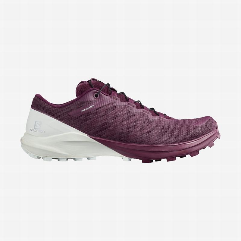 Salomon Israel SENSE PRO 4 - Womens Trail Running Shoes - Purple/White (NCIX-59873)